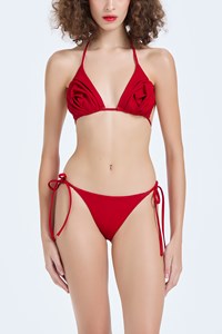 Rose Halter String Triangle Bikini front mobile