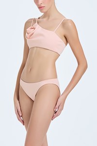 Rose Front Cutout One Shoulder Bikini back mobile