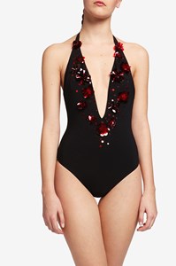 Sequin Halter Swimsuit front mobile