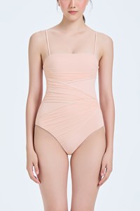 Tulle Wrap Front Square Neckline One Piece front mobile