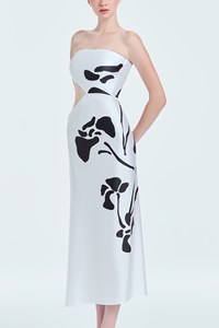 3 Rings Strapless Midi Dress back mobile