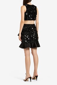 Black Ruffle sequin mini skirt front mobile