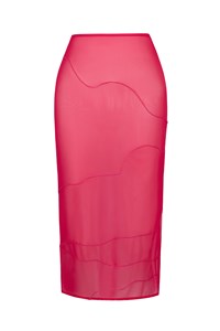 Tulle Lettuce Edge Midi Skirt front mobile