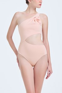 Rose One Shoulder Wave Cutout One Piece front mobile
