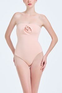 Rose Strapless Scoop One Piece front mobile