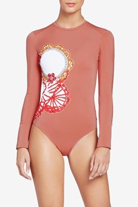 Collage Long Sleeve Swimsuit front mobile