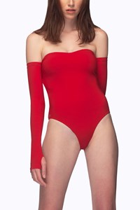 Long Sleeve Strapless Swimsuit front mobile